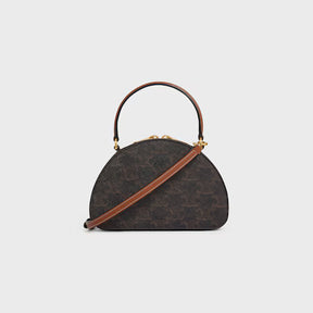 Celine Half Moon Case in Triomphe Canvas and Calfskin