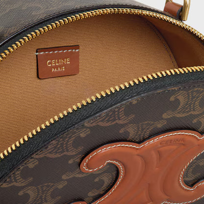 Celine Half Moon Case in Triomphe Canvas and Calfskin