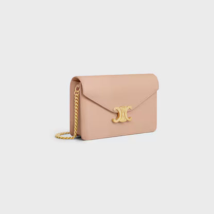 Celine Margo Wallet on Chain in Shiny Calfskin