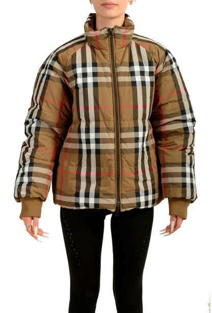BURBERRY IVER DOWN CHECKERED REVERSIBLE PUFFER PARKA JACKET