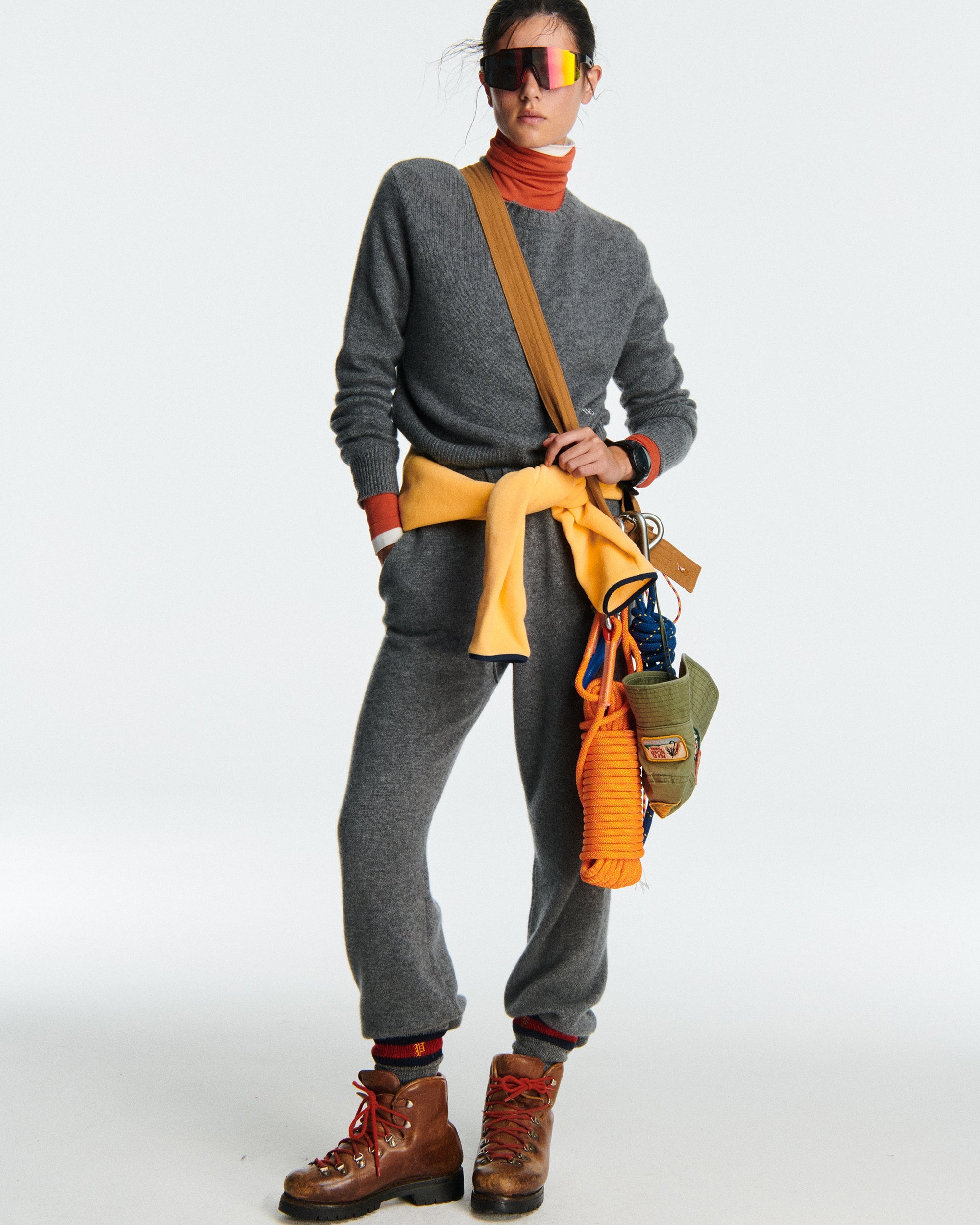 SRC Cashmere Sweater - Cool Gray/White