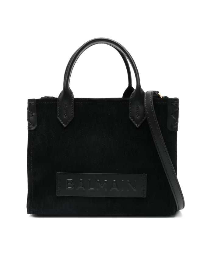 Black Top Handles Embossed Logo Bag