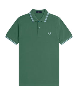 Fred Perry Twin Tipped Polo Sport Green/Track Blue