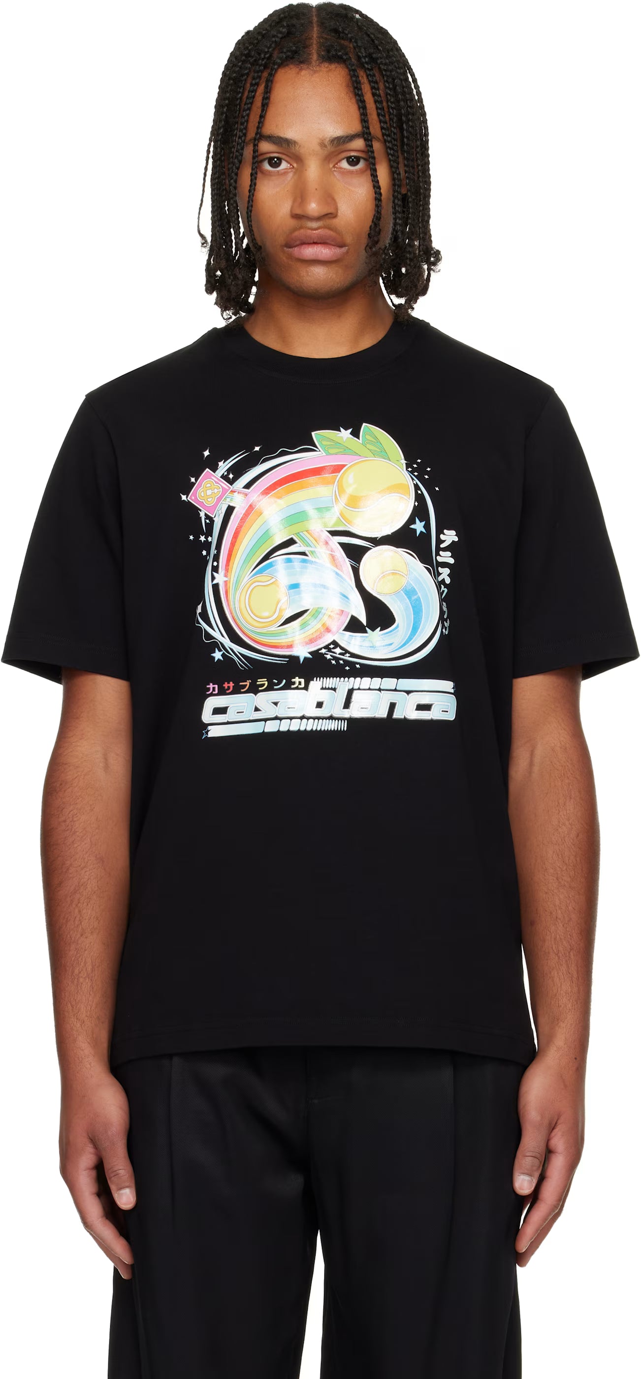 Black Manga Tennis Ball Short Sleeve T‑shirt