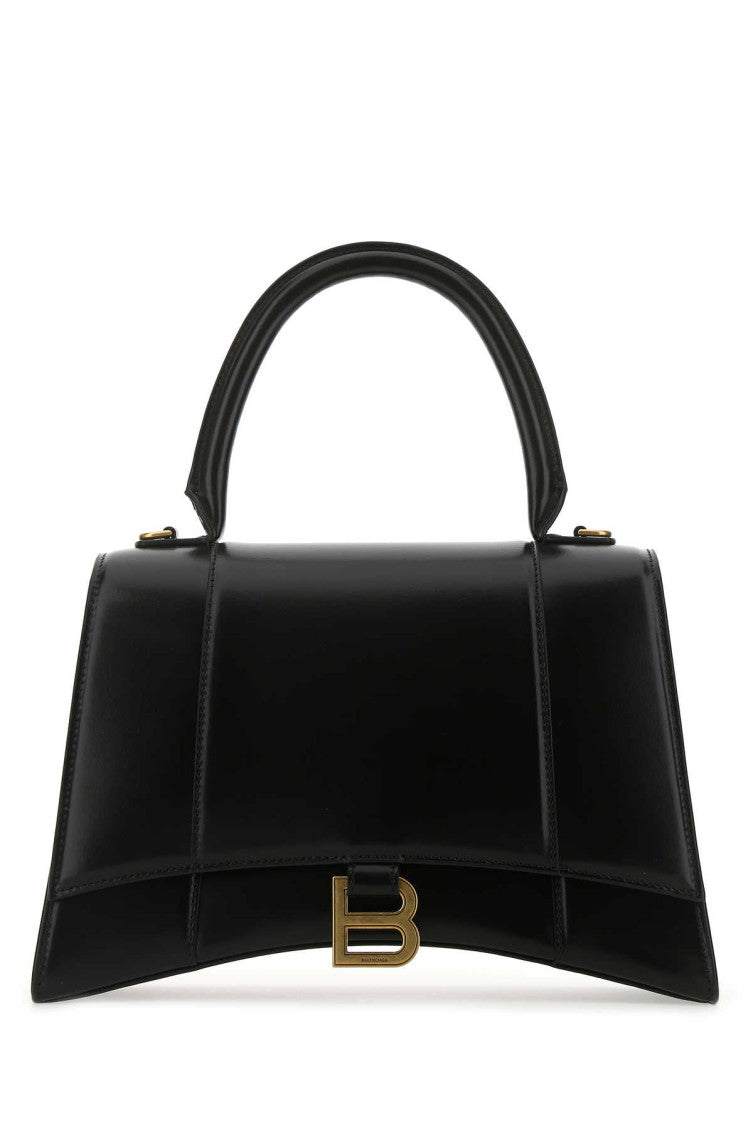 Black Hourglass Medium Satchel Bag