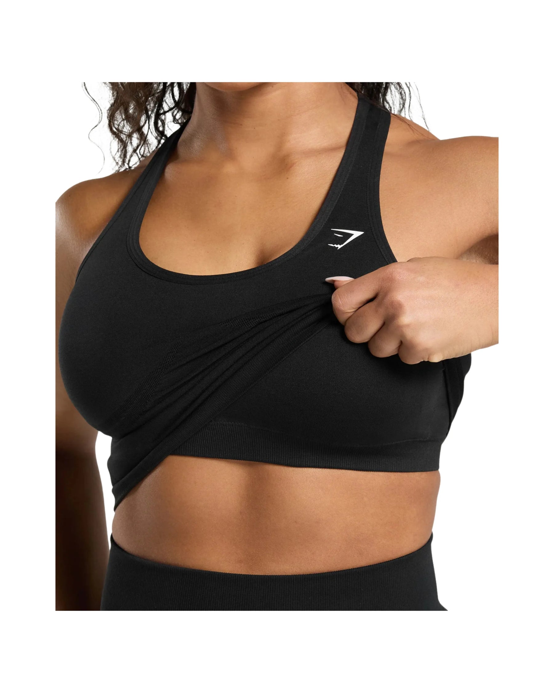 Gymshark Lift Seamless Midi Tank With Shelf Black