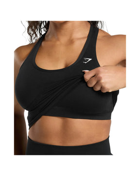 Gymshark Lift Seamless Midi Tank With Shelf Black