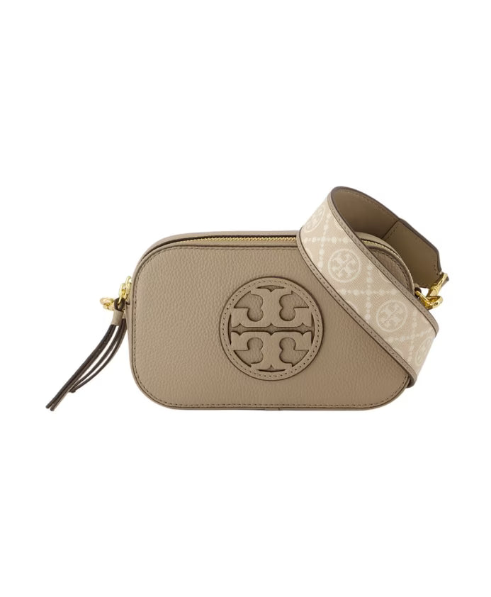 Mini Crossbody Bag - Beige Leather