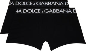 Dolce&Gabbana Two-Pack Black Cotton Jersey Boxers