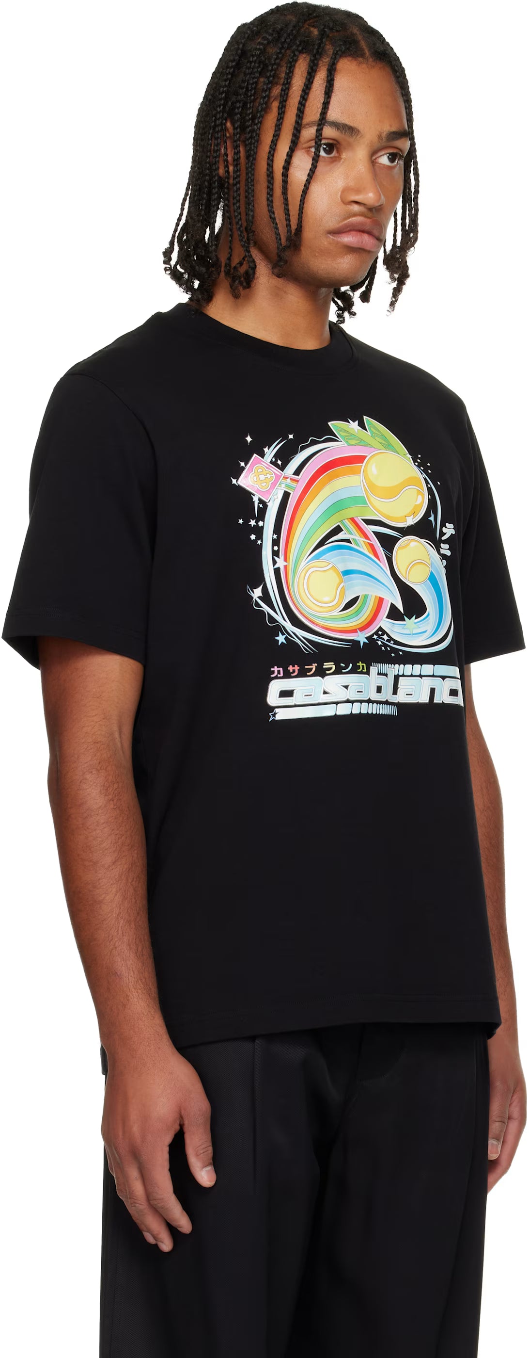 Black Manga Tennis Ball Short Sleeve T‑shirt