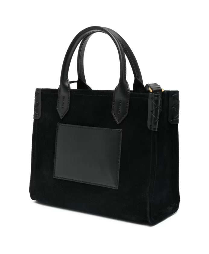 Black Top Handles Embossed Logo Bag