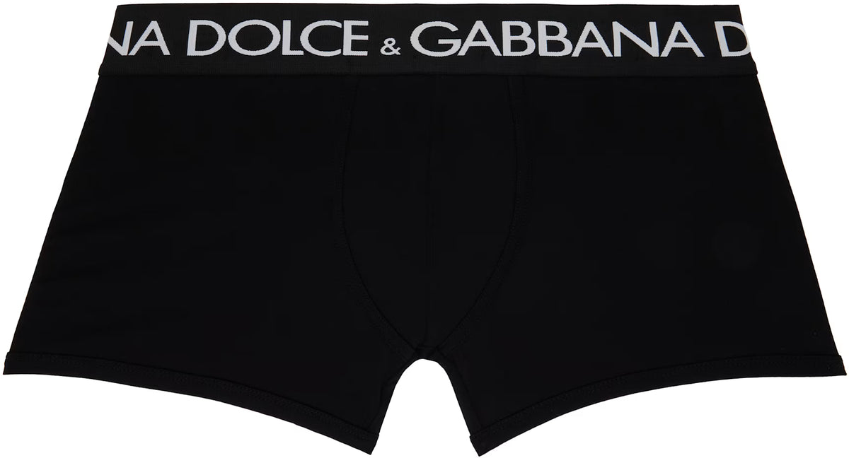 Dolce&Gabbana Two-Pack Black Cotton Jersey Boxers