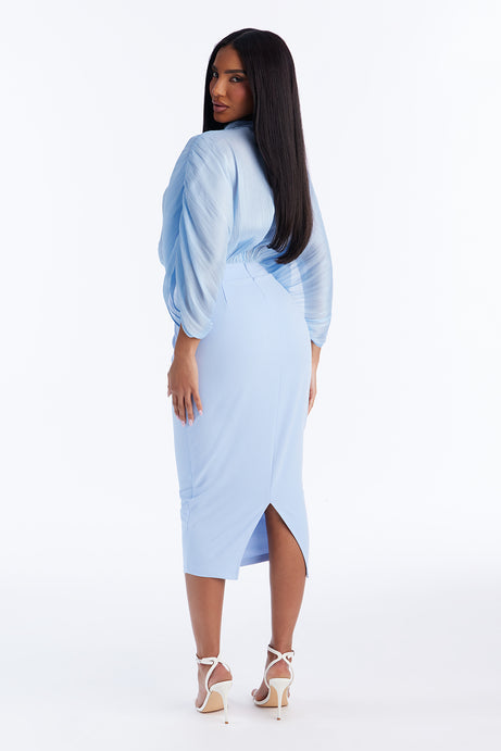 Chelsea Long Sleeve Midi Dress - Blue