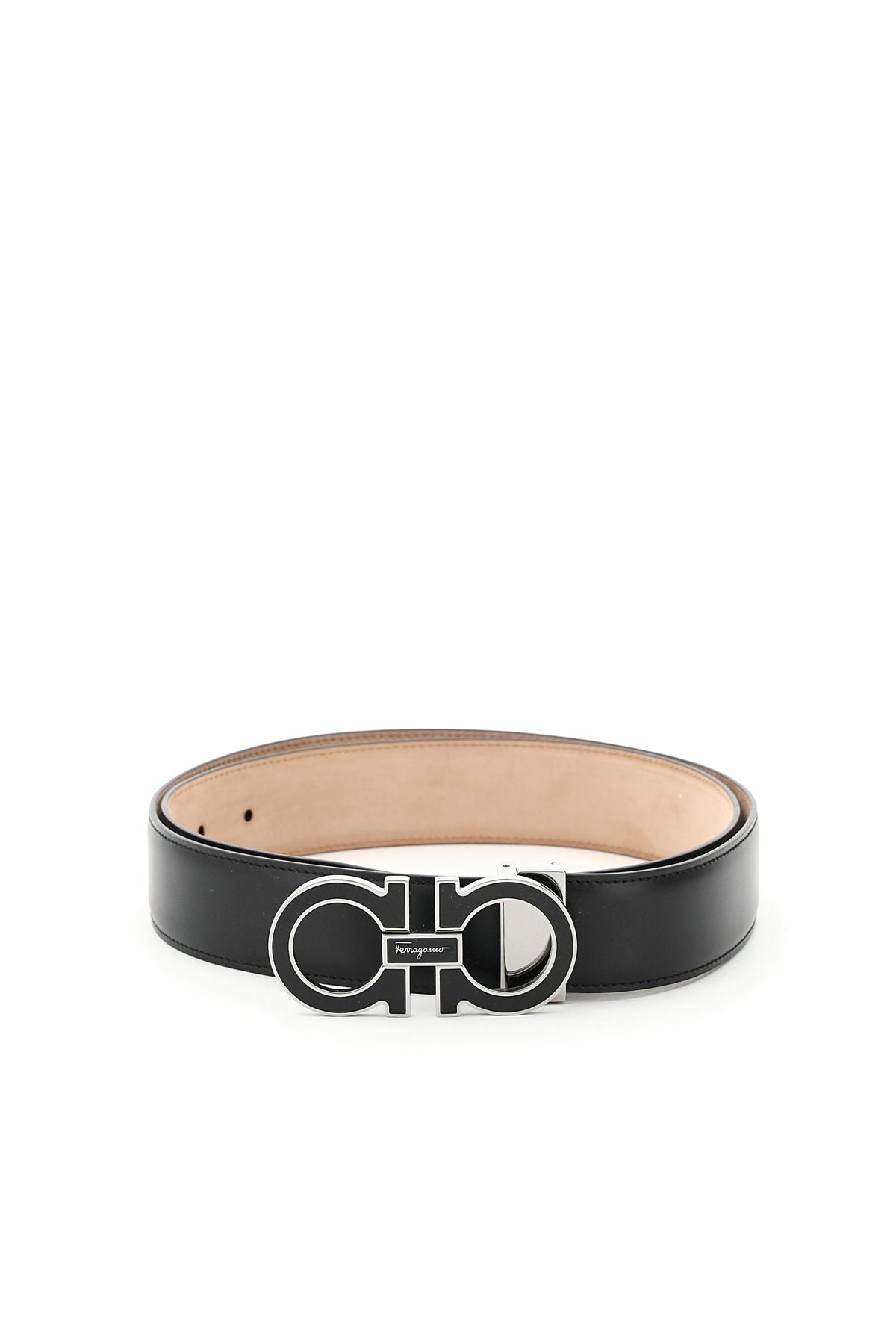 FERRAGAMO gancini leather belt Black
