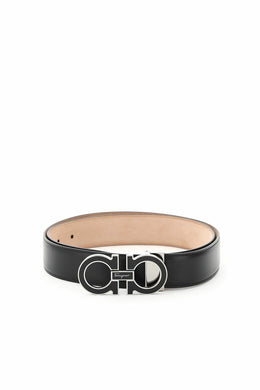 FERRAGAMO gancini leather belt Black