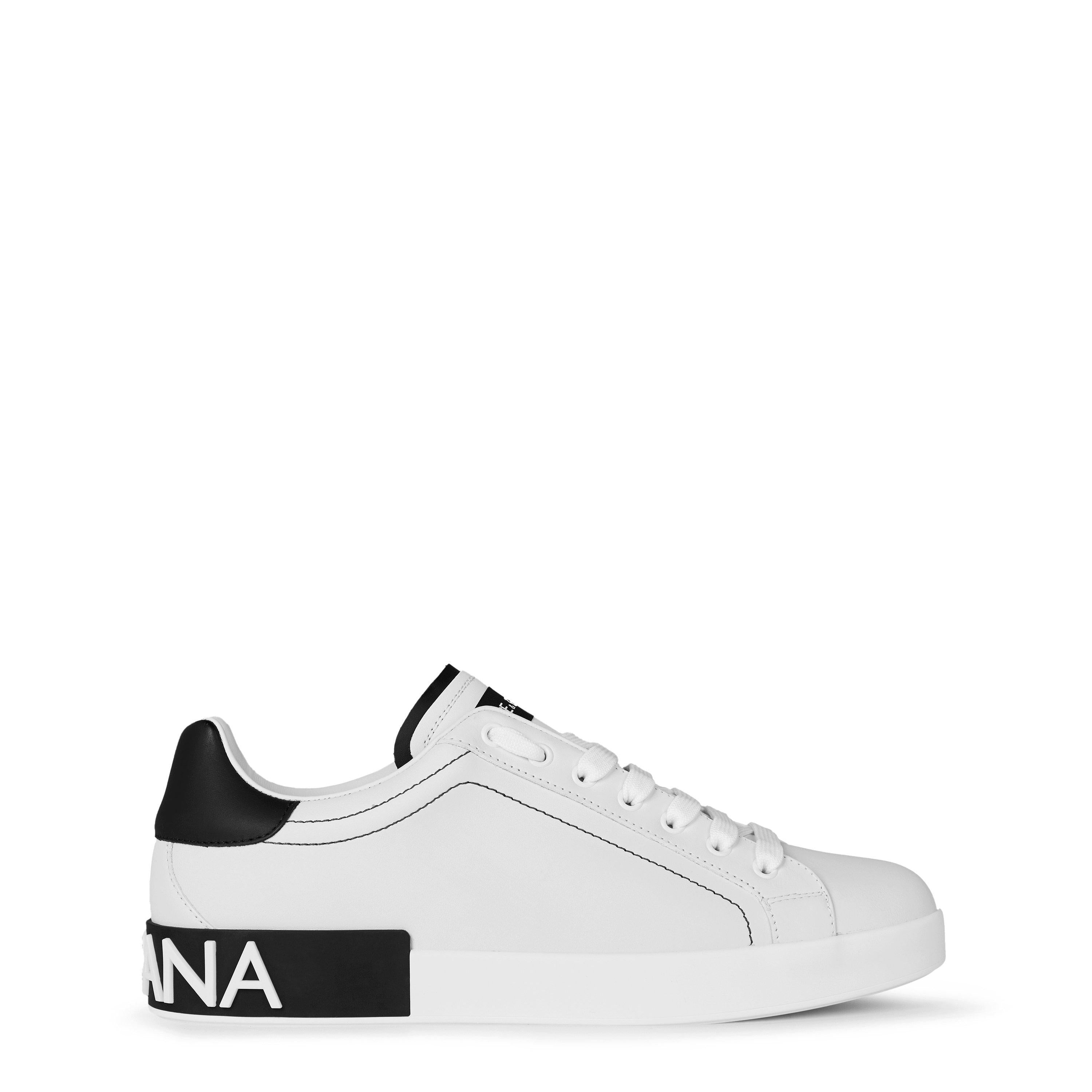 Men's Logo Portofino Leather Low-Top Trainers