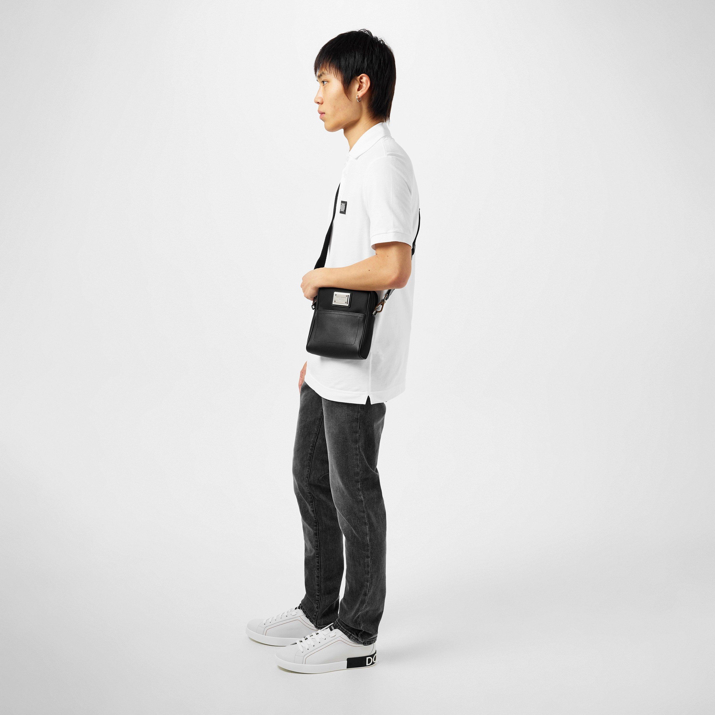 Men's Logo Portofino Leather Low-Top Trainers