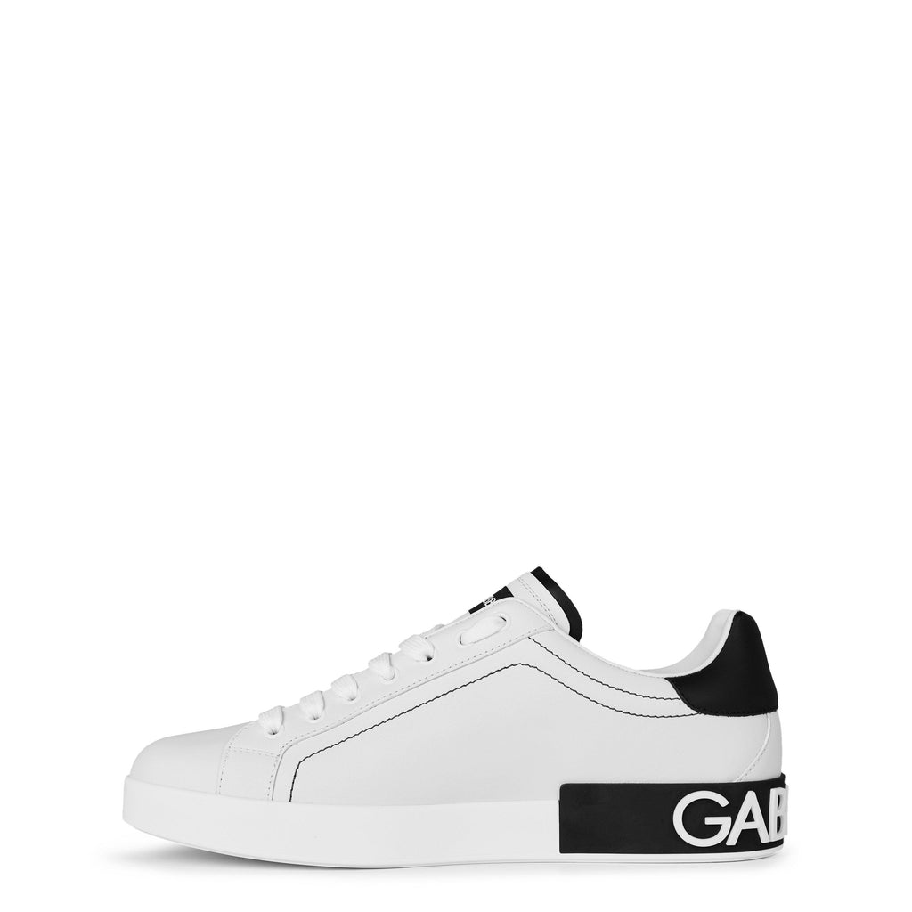 Men's Logo Portofino Leather Low-Top Trainers