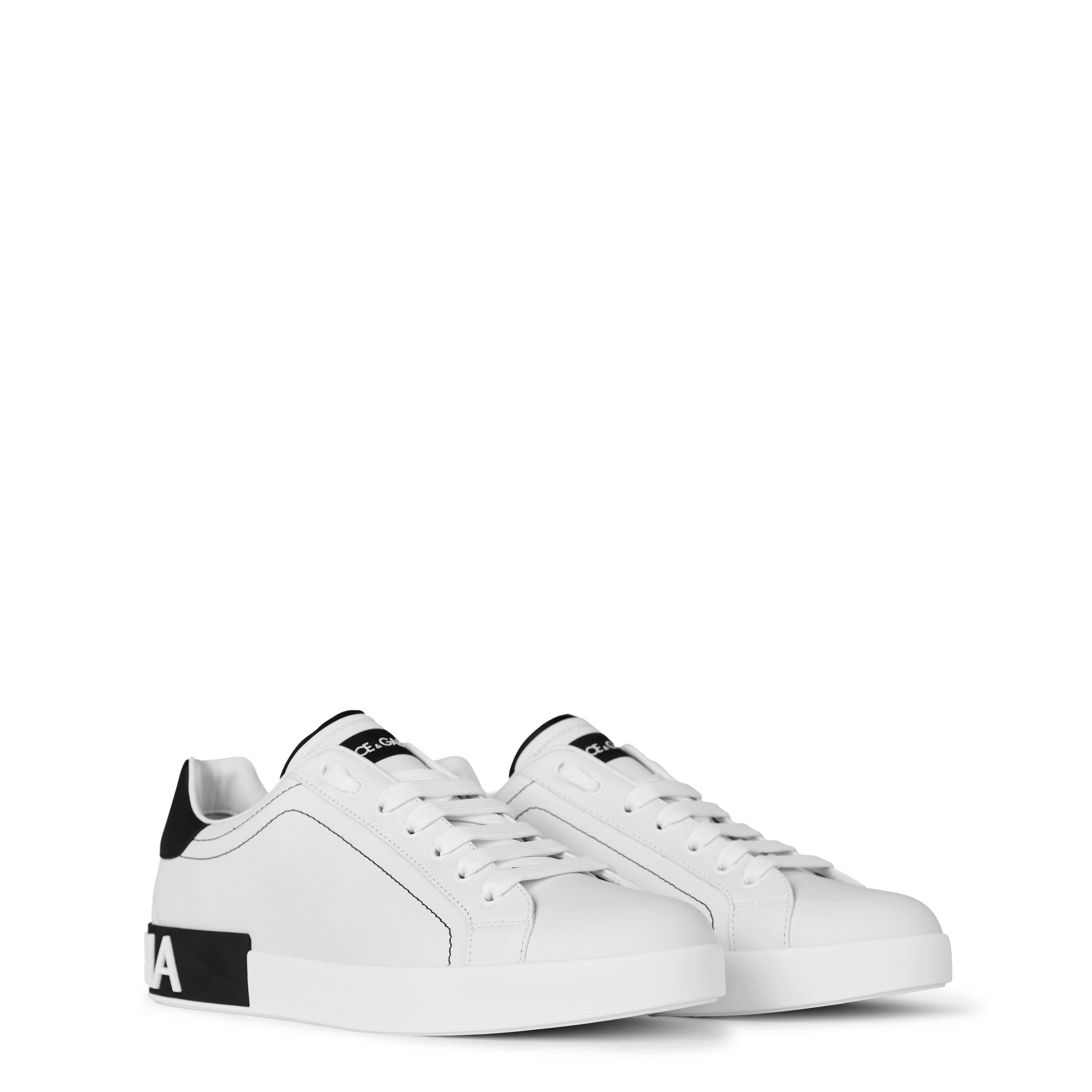 Men's Logo Portofino Leather Low-Top Trainers