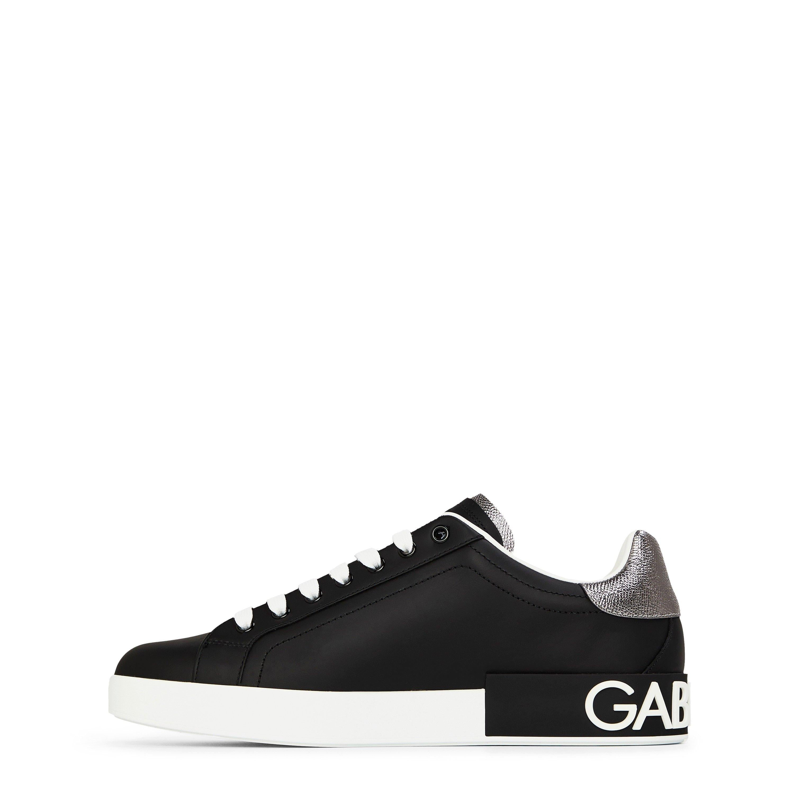 Men's Logo Portofino Leather Low-Top Trainers