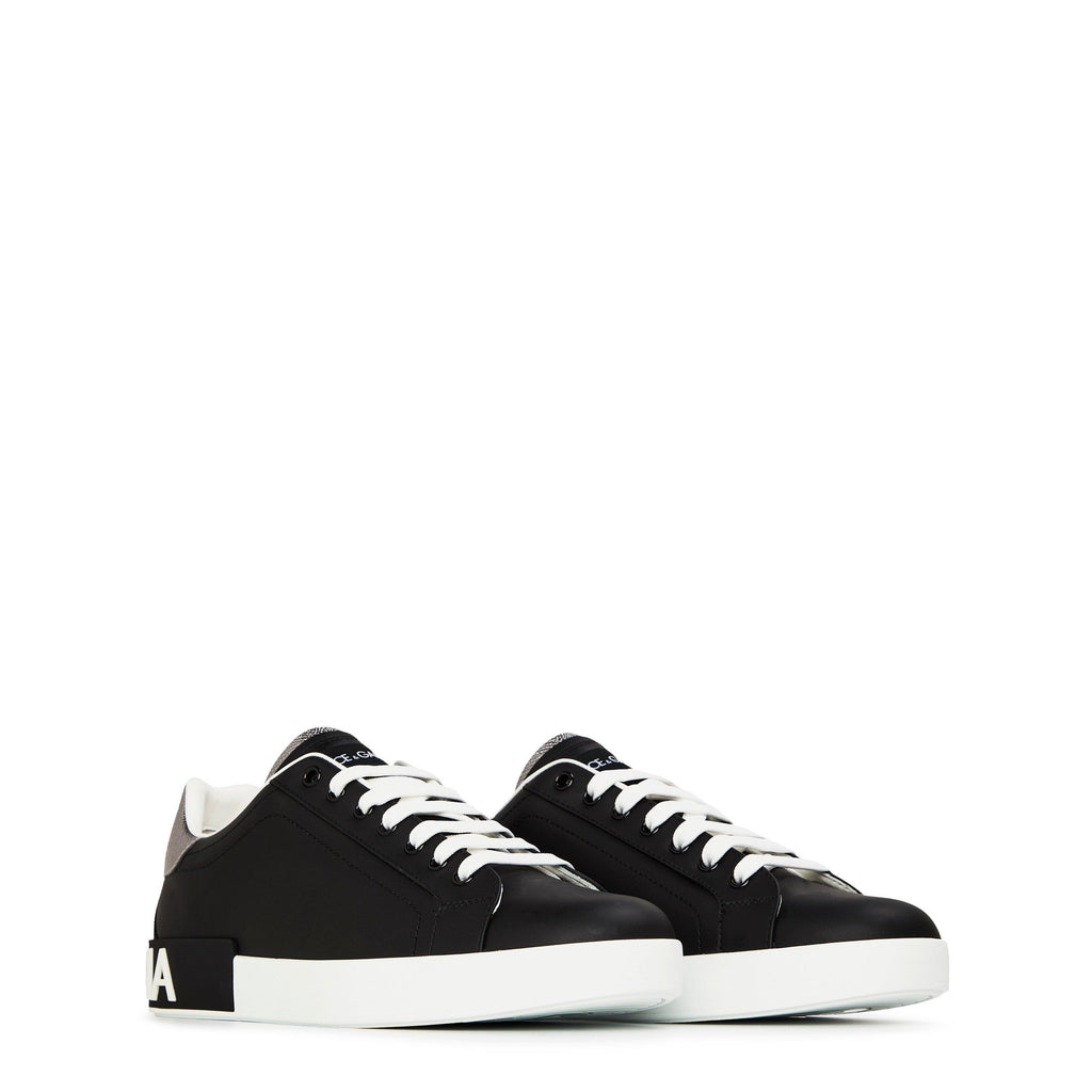 Men's Logo Portofino Leather Low-Top Trainers