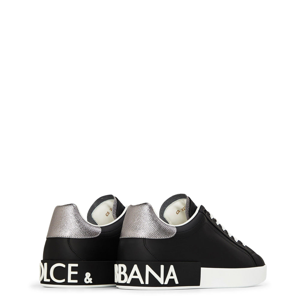 Men's Logo Portofino Leather Low-Top Trainers