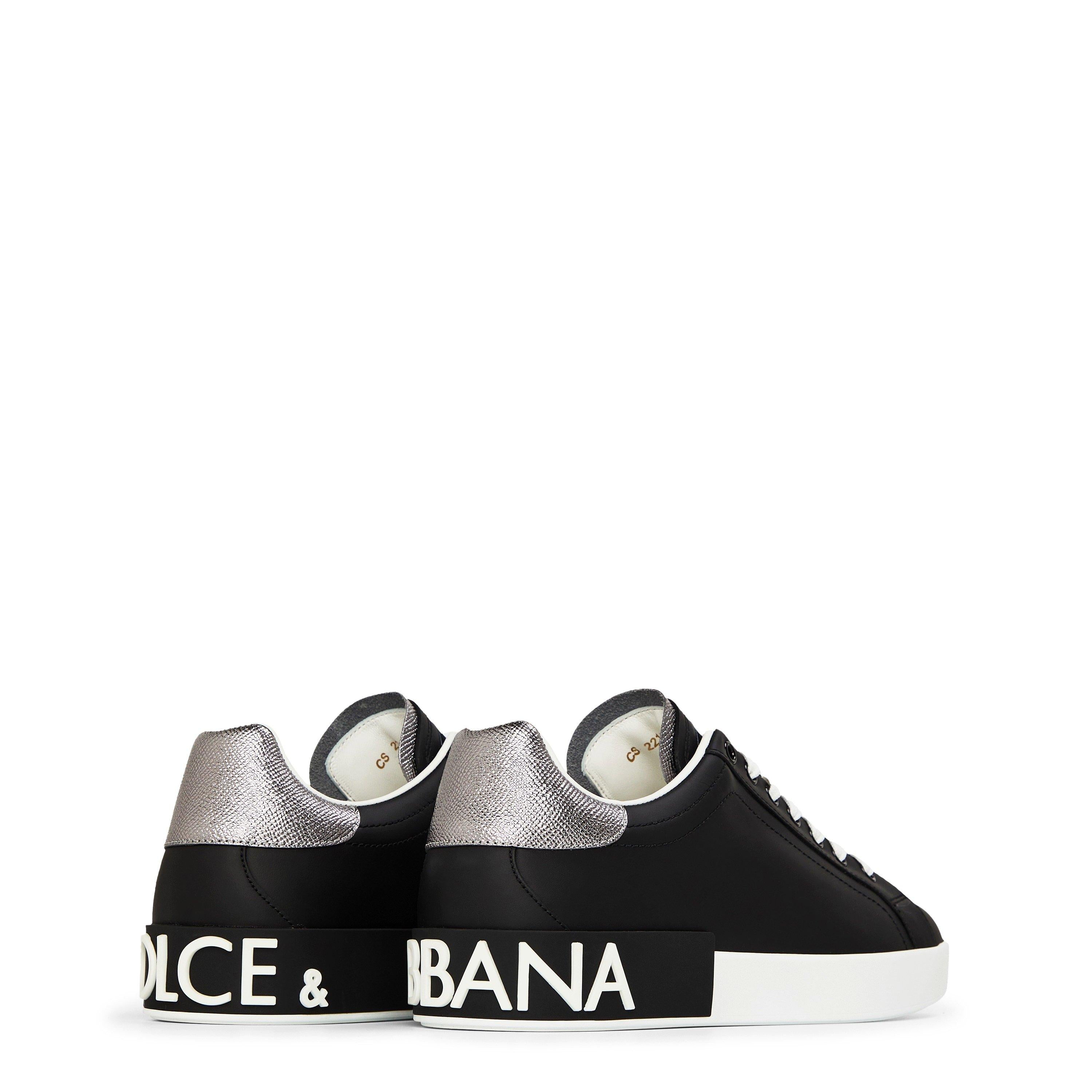 Men's Logo Portofino Leather Low-Top Trainers