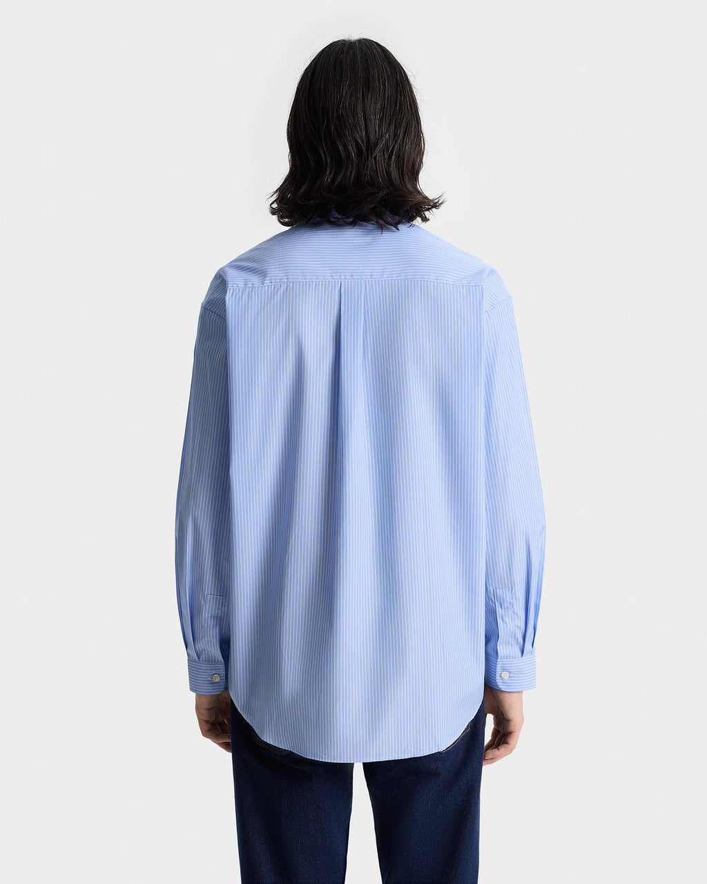 SRC Oversized Shirt - Light Blue Striped