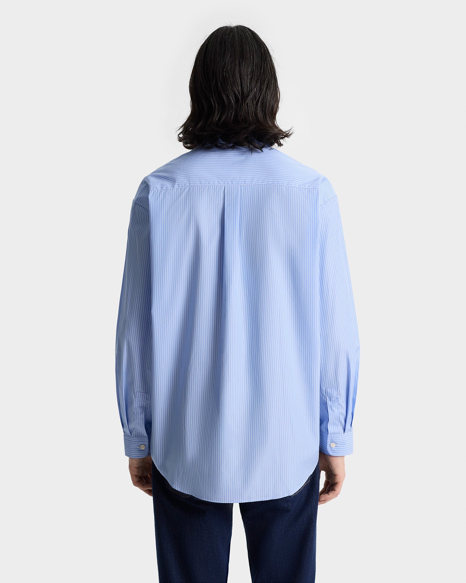 SRC Oversized Shirt - Light Blue Striped