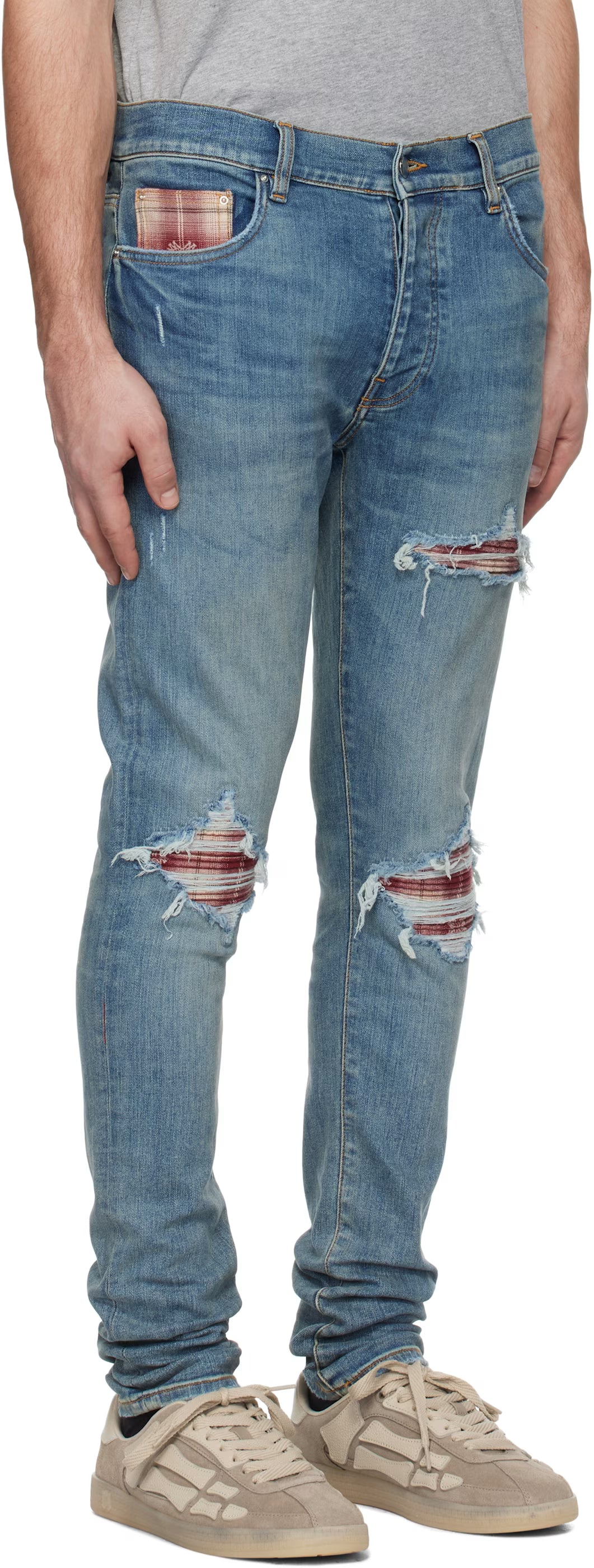 Blue MA Quad Plaid MX1 Jeans