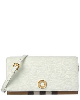 Burberry Check Canvas & Leather Crossbody
