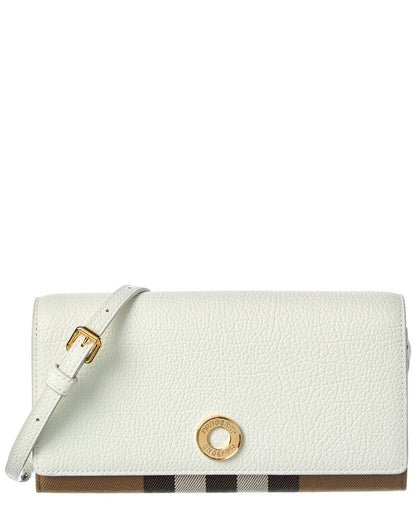 Burberry Check Canvas & Leather Crossbody