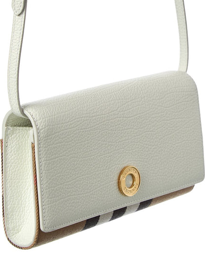 Burberry Check Canvas & Leather Crossbody