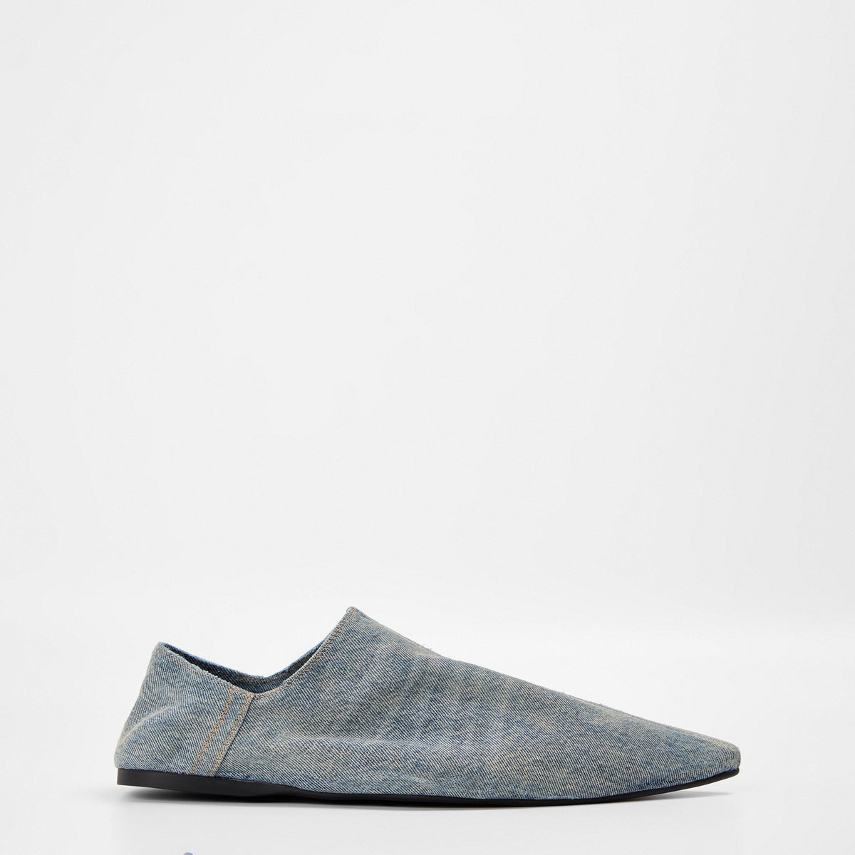 Pointed Denim Mules
