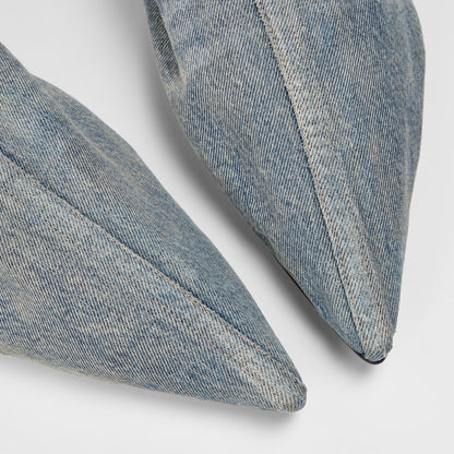 Pointed Denim Mules