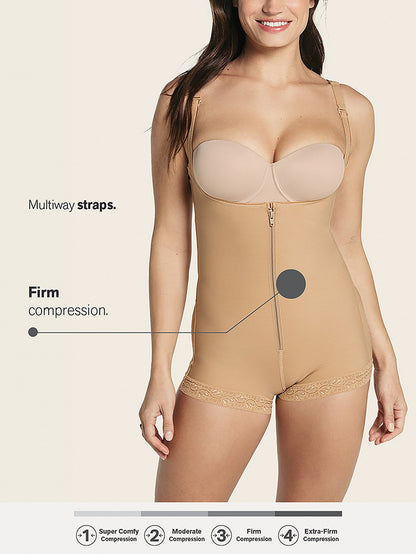 Firm Compression Open Bust Body Shaper Boyshorts