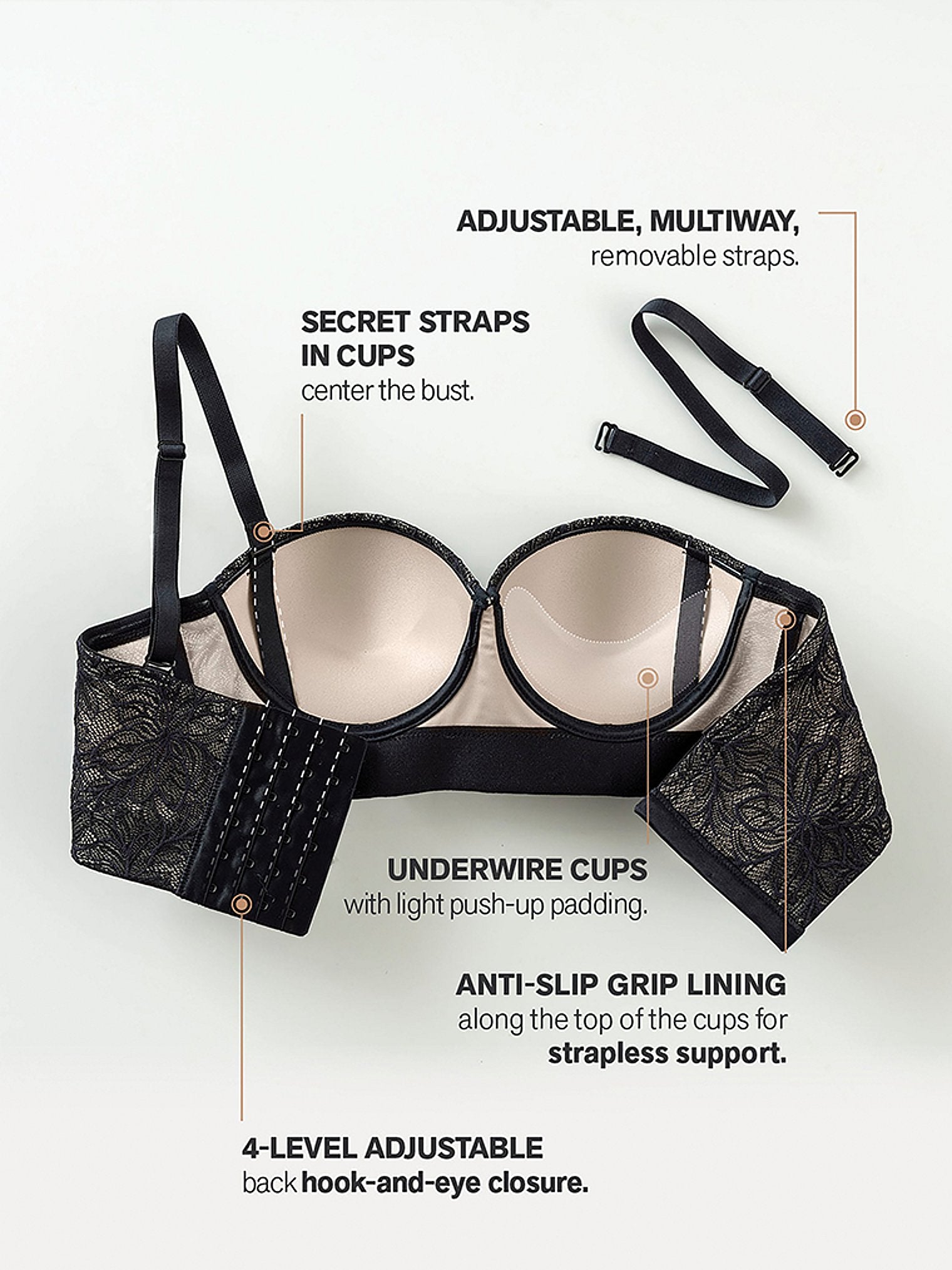 Firm Compression Strapless Lace Longline Bra