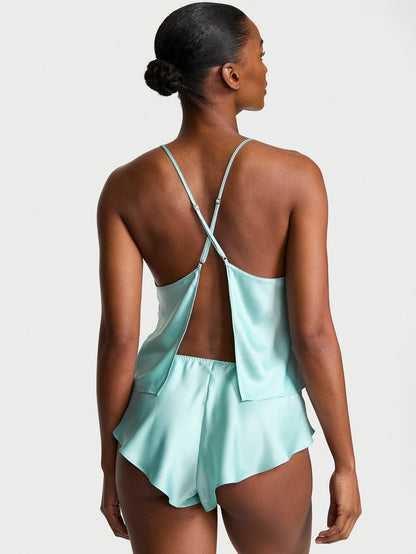 Satin Open-Back Cami & Shorts Set