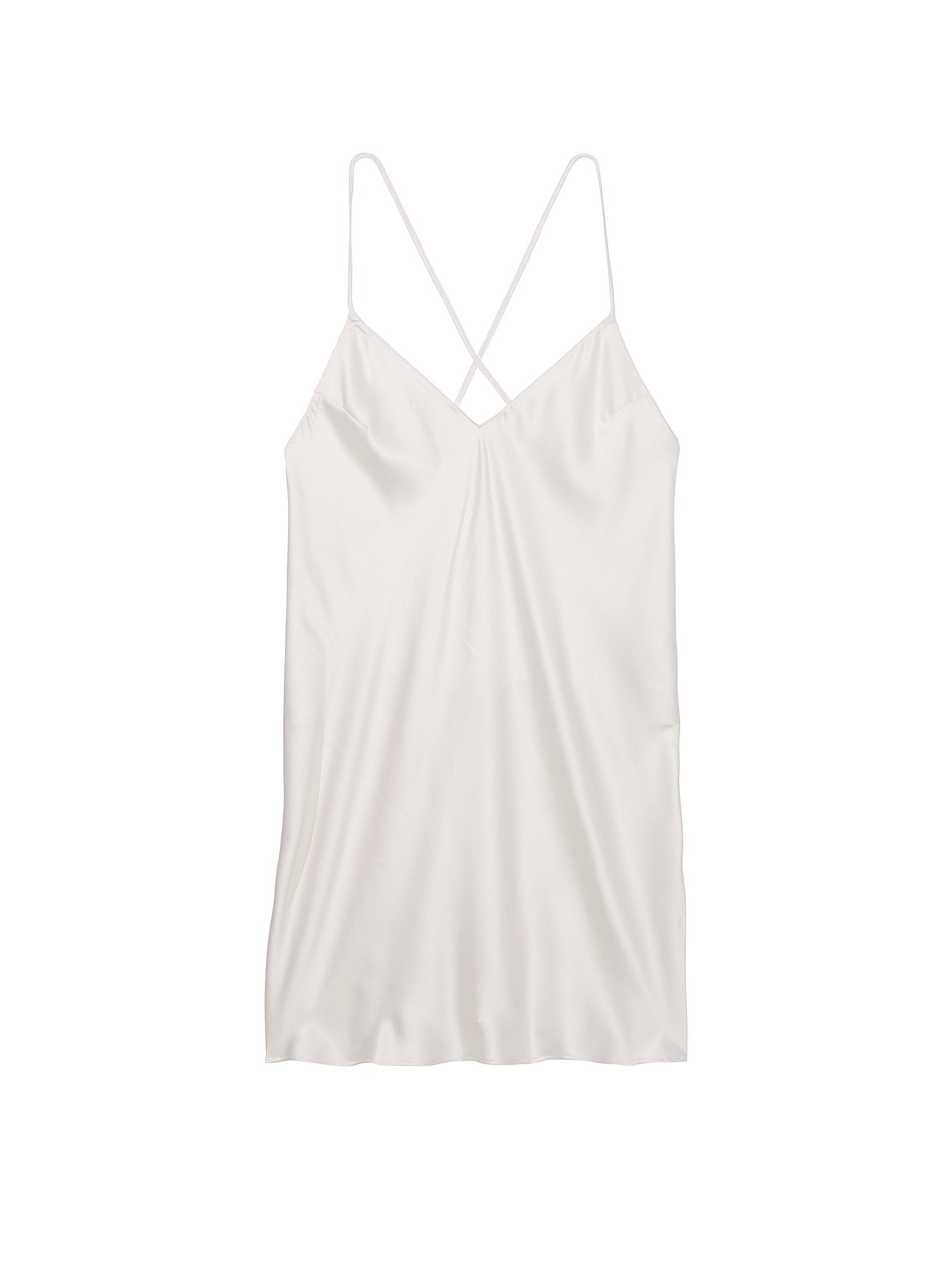 Satin Open-Back Slip Dress