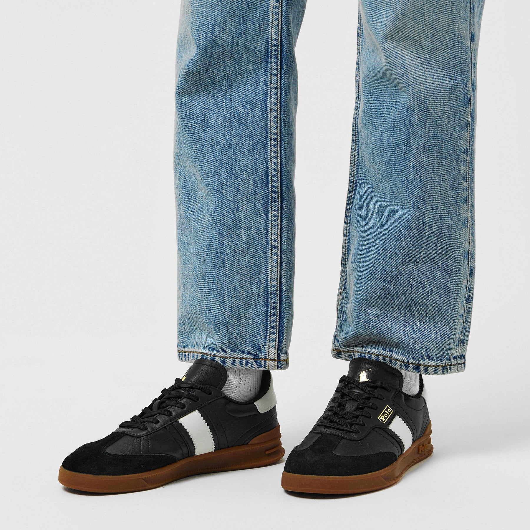 Women's Leather Court Trainers