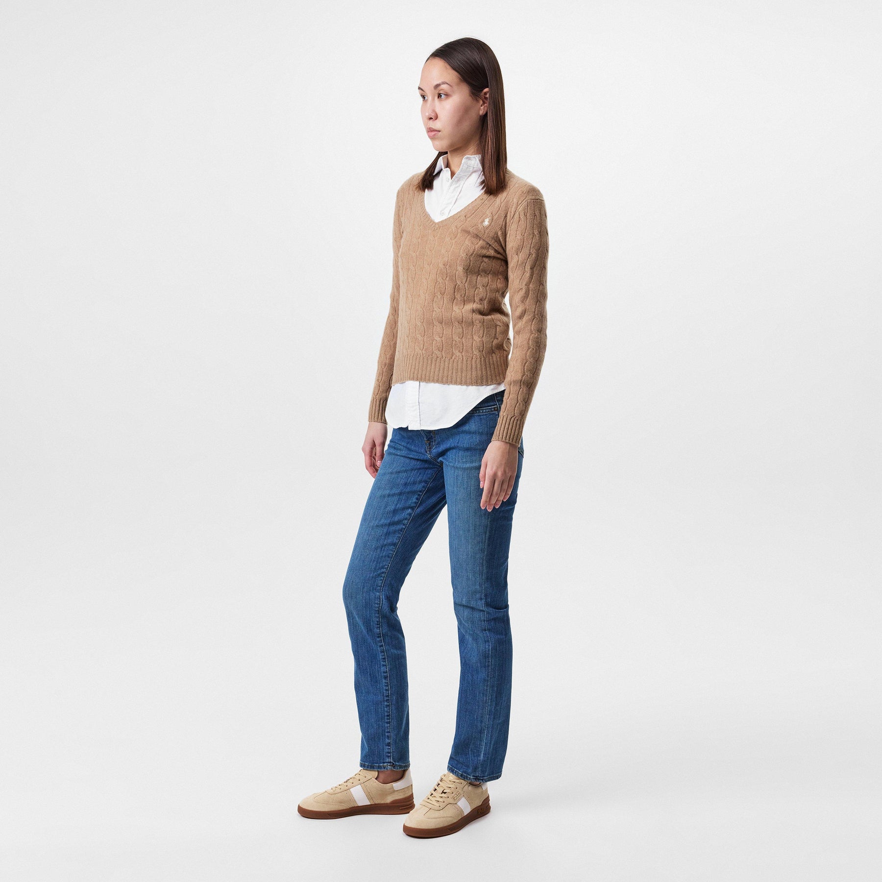 Women's Leather Court Trainers