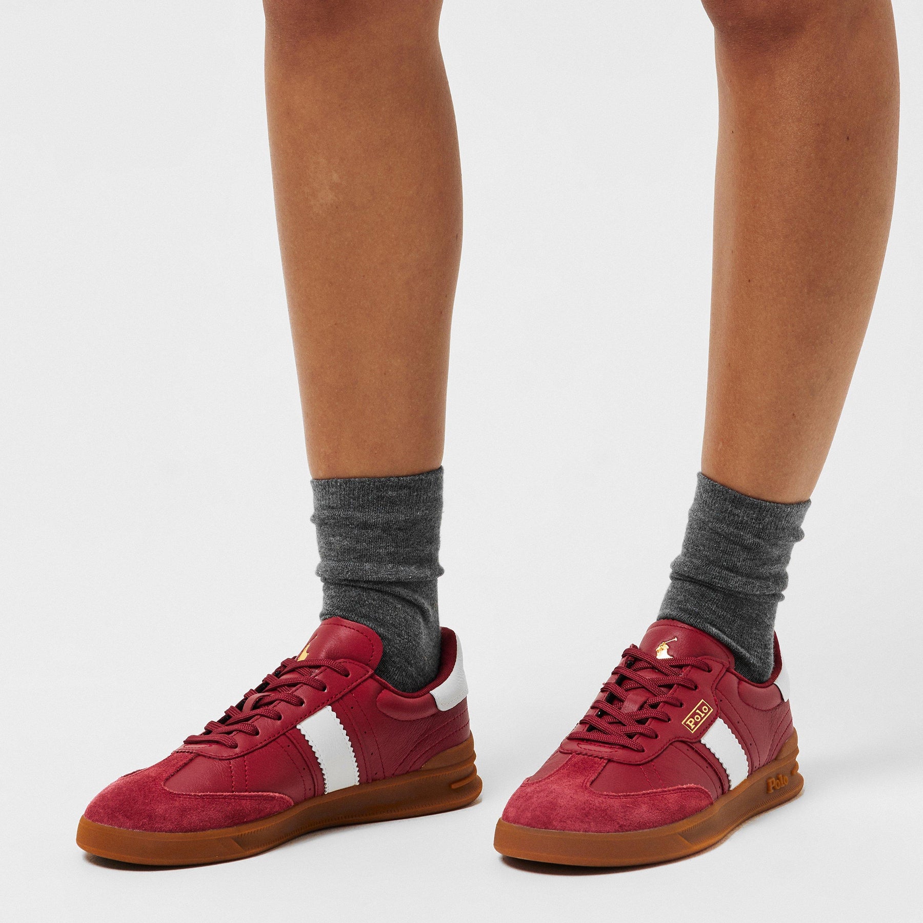 Women's Leather Court Trainers