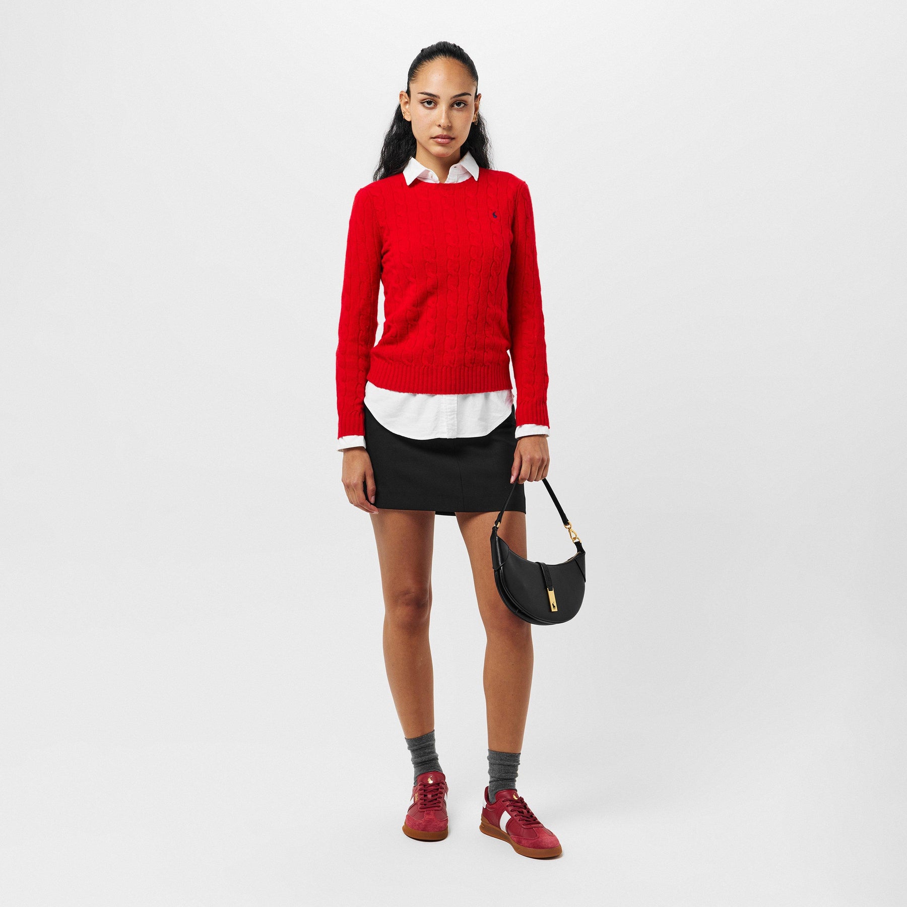 Women's Leather Court Trainers