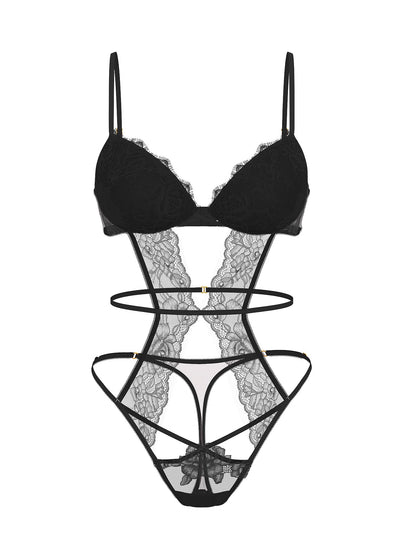 Rose Lace Lightly Lined Strappy Teddy