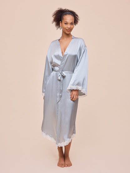 Annabelle Satin Lace Maxi Robe