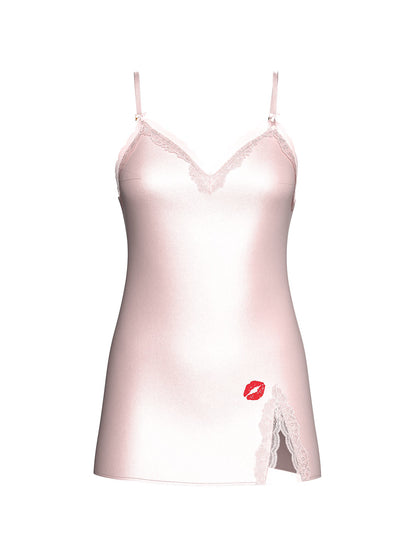 Tease Satin Lace-Trim Mini Slip Dress