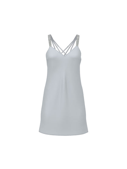 Gradient Shine Strap Satin Slip Dress