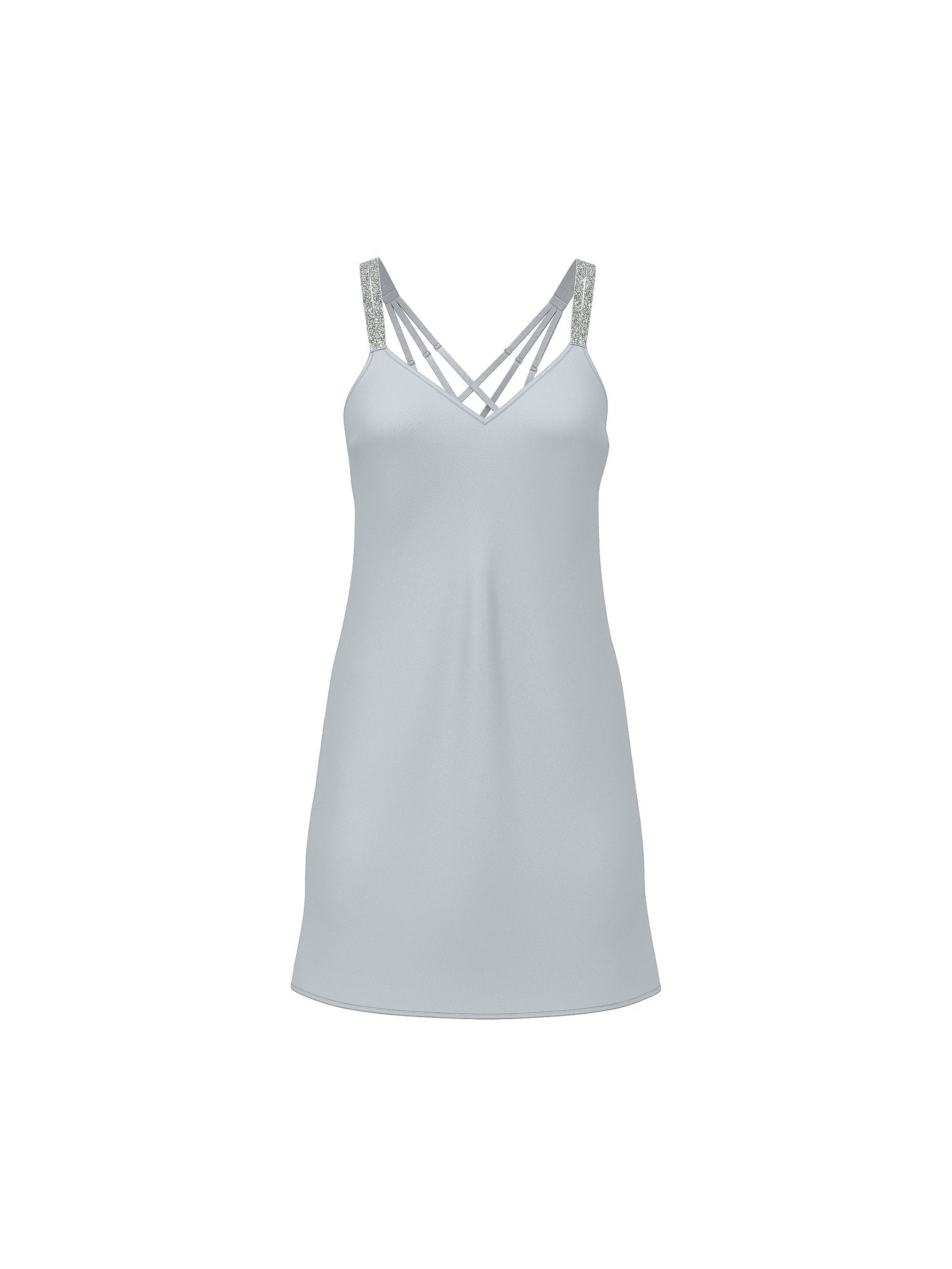 Gradient Shine Strap Satin Slip Dress