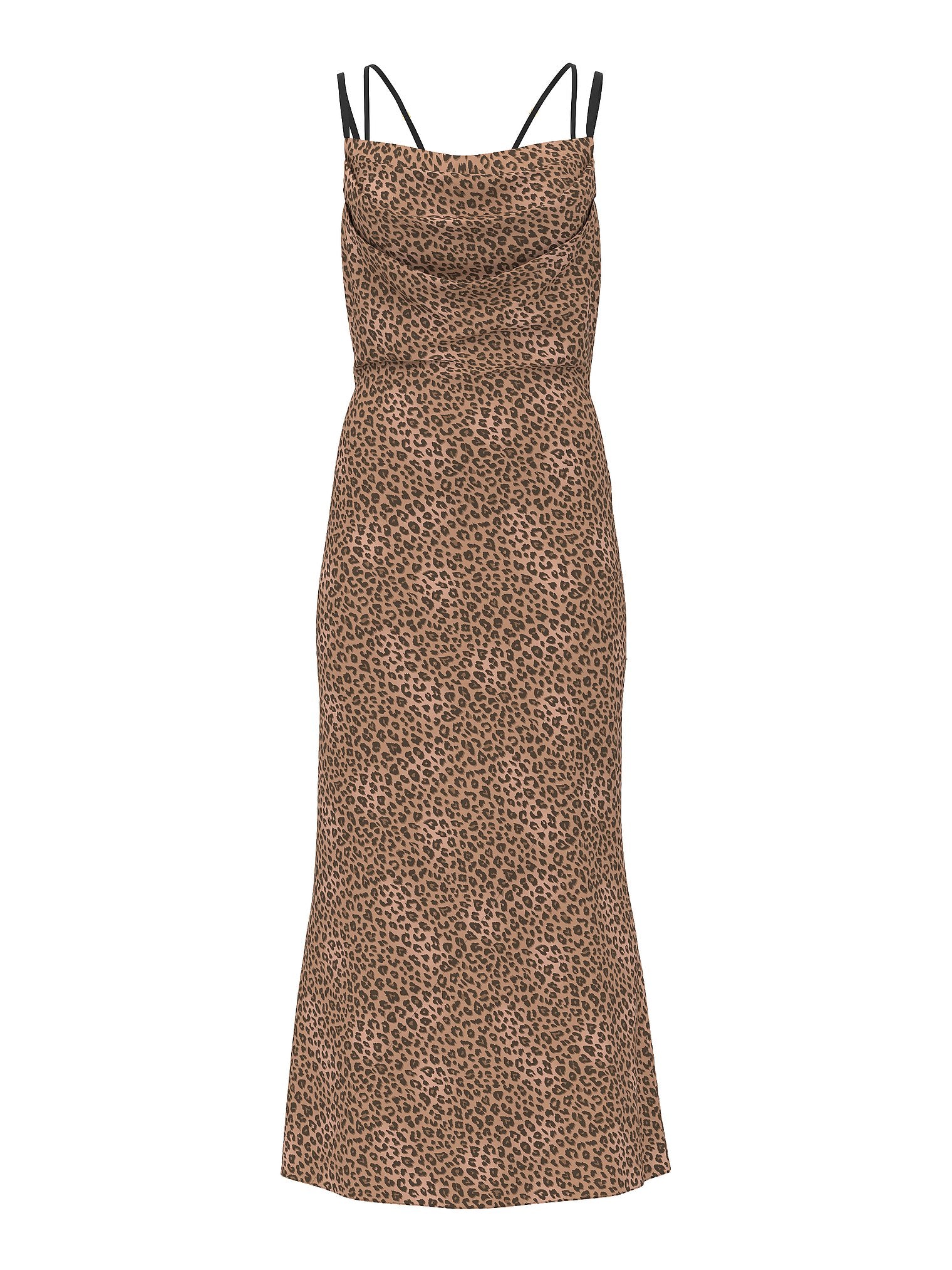 Geo Leo Chiffon Draped Maxi Slip Dress