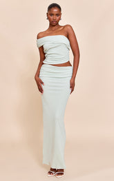 Sage Onion Skin Low Waist Maxi Skirt